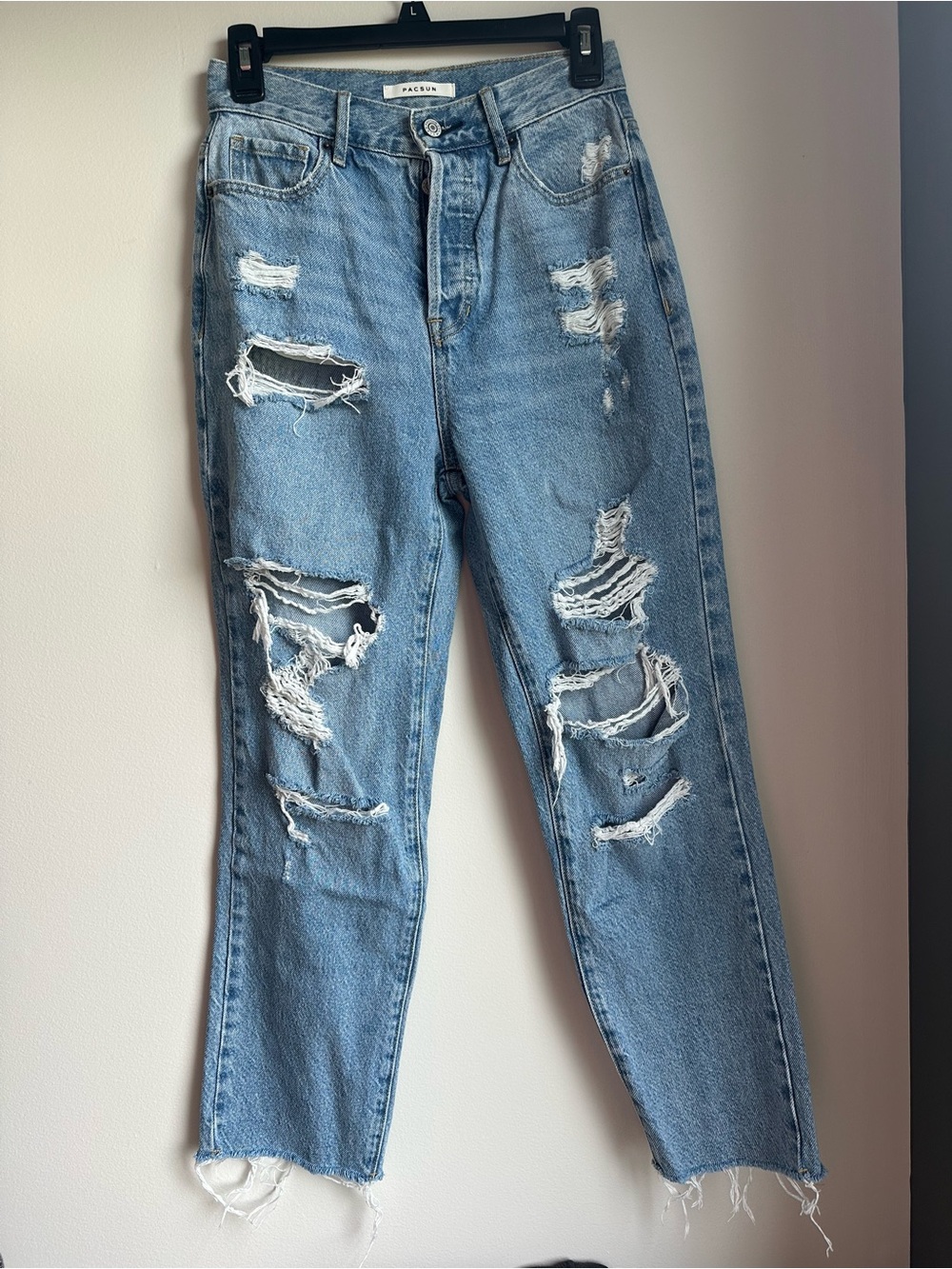 PacSun Light wash high rise straight distressed Jeans